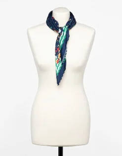 Christine Laure Foulards|Accessoires*Foulard carré plissé bleu