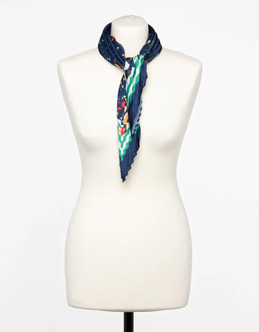 Christine Laure Foulards|Accessoires*Foulard carré plissé bleu