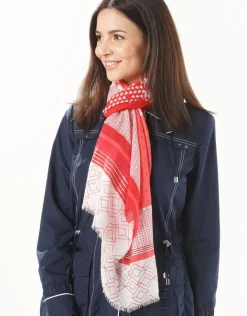 Christine Laure Foulards|Accessoires*Foulard imprimé rouge
