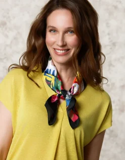 Christine Laure Foulards|Accessoires*Foulard noir motif chat