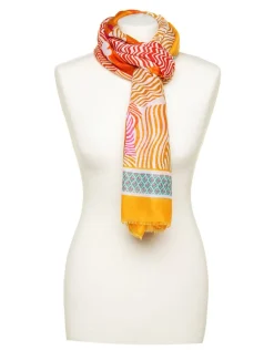 Christine Laure Foulards|Accessoires*Foulard orange à motifs