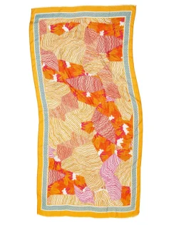 Christine Laure Foulards|Accessoires*Foulard orange à motifs
