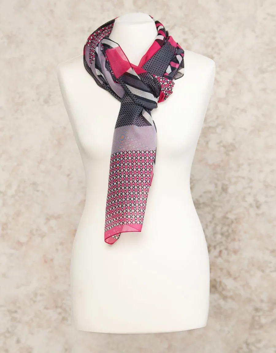 Christine Laure Foulards|Accessoires*Foulard rose imprimé
