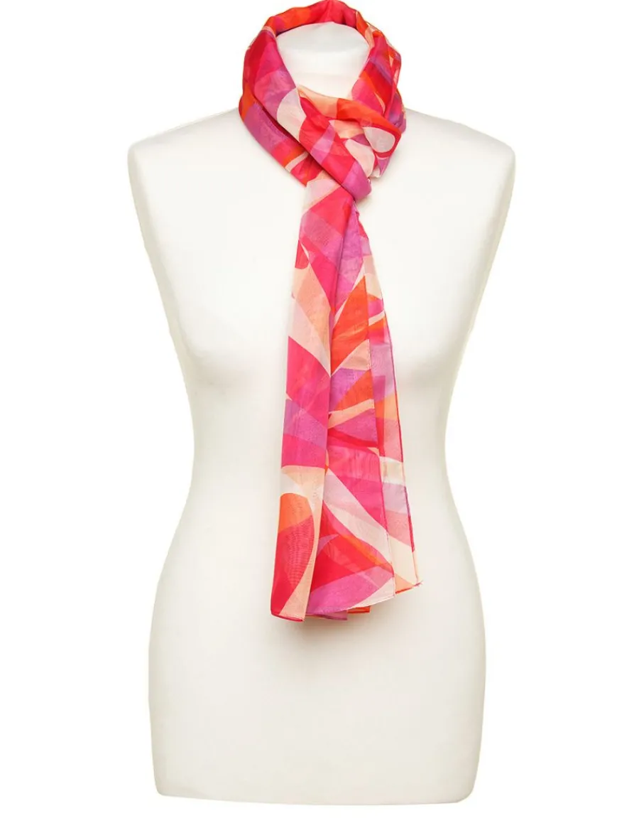 Christine Laure Foulards|Accessoires*Foulard rose imprimé