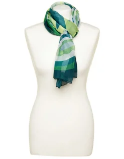 Christine Laure Foulards|Accessoires*Foulard vert à motifs