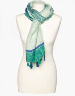 Christine Laure Foulards|Accessoires*Foulard vert imprimé