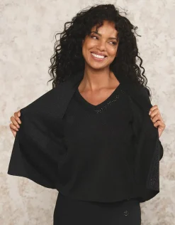 Christine Laure Gilets|Maille*Gilet 2 en 1 noir sequins