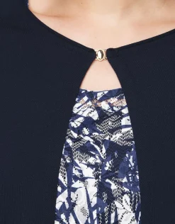 Christine Laure Gilets|Maille*Gilet boléro bleu léger