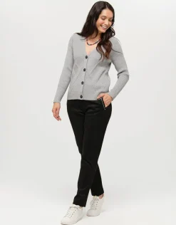 Christine Laure Gilets|Maille*Gilet boutonné gris