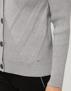 Christine Laure Gilets|Maille*Gilet boutonné gris