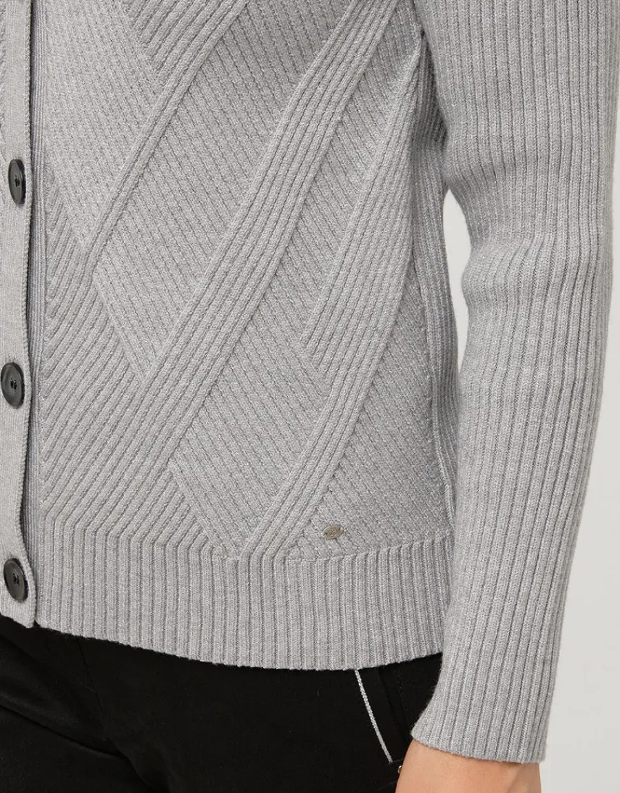 Christine Laure Gilets|Maille*Gilet boutonné gris