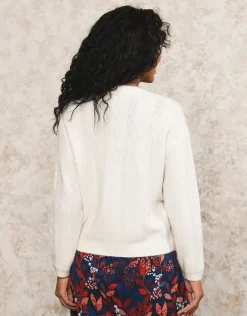 Christine Laure Gilets|Maille*Gilet chaud maille écru