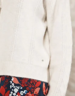 Christine Laure Gilets|Maille*Gilet chaud maille écru