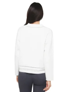 Christine Laure Gilets|Maille*Gilet col chemisier écru