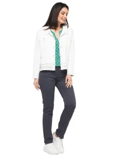 Christine Laure Gilets|Maille*Gilet col chemisier écru