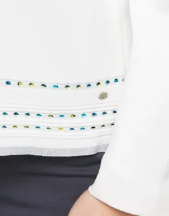 Christine Laure Gilets|Maille*Gilet col chemisier écru