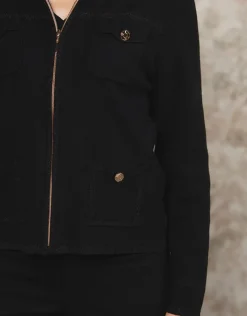 Christine Laure Gilets|Maille*Gilet col montant noir