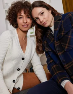 Christine Laure Gilets|Maille*Gilet écru graphique