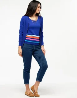 Christine Laure Gilets|Maille*Gilet filet bleu roi