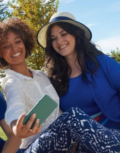 Christine Laure Gilets|Maille*Gilet filet bleu roi