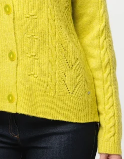 Christine Laure Gilets|Maille*Gilet grosse maille anis