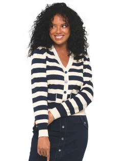 Christine Laure Gilets|Maille*Gilet irisé bleu beige