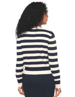 Christine Laure Gilets|Maille*Gilet irisé bleu beige