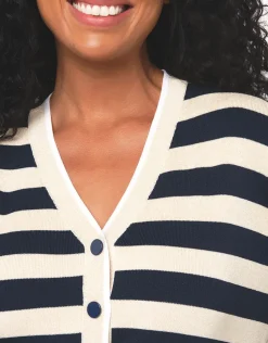 Christine Laure Gilets|Maille*Gilet irisé bleu beige