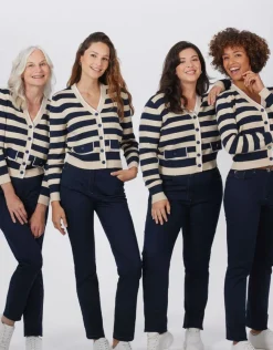 Christine Laure Gilets|Maille*Gilet irisé bleu beige