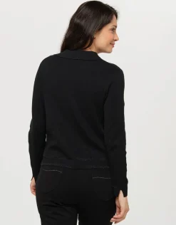 Christine Laure Gilets|Maille*Gilet irisé noir