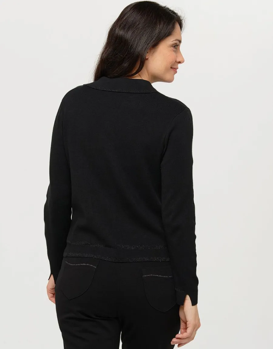 Christine Laure Gilets|Maille*Gilet irisé noir