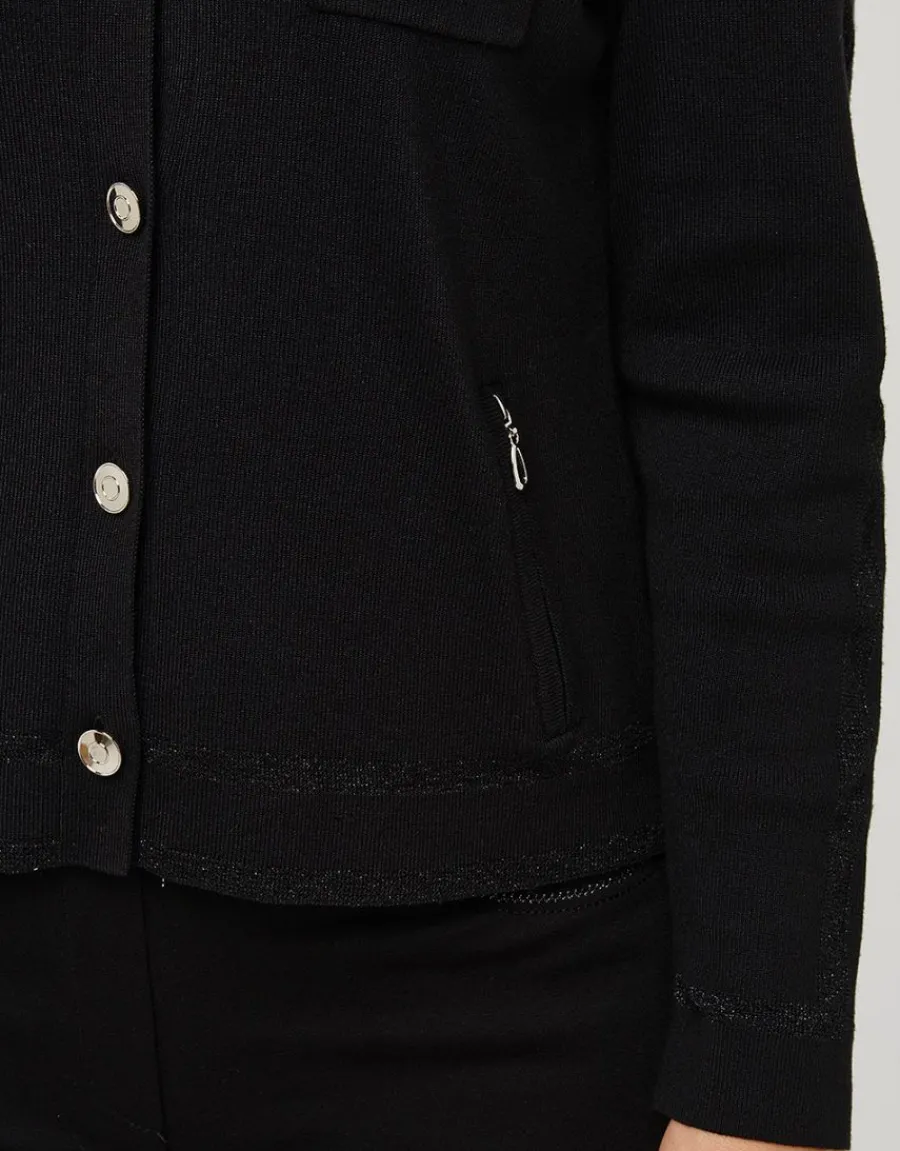 Christine Laure Gilets|Maille*Gilet irisé noir