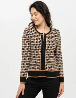 Christine Laure Gilets|Maille*Gilet Jacquard beige