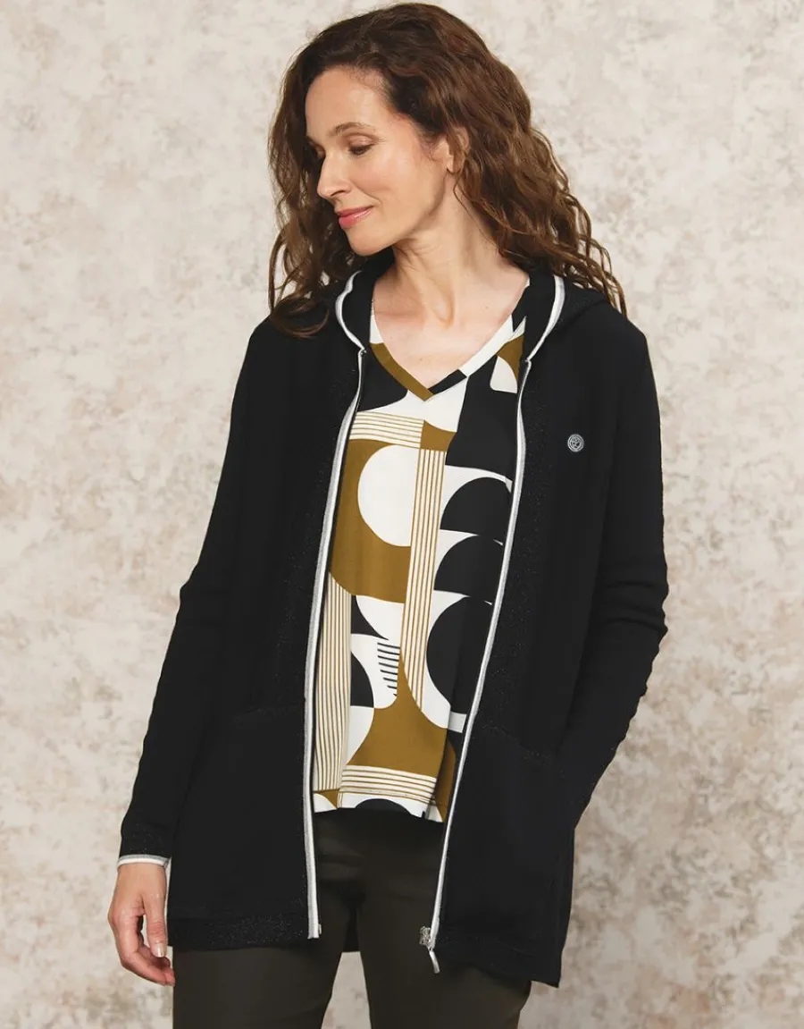 Christine Laure Gilets|Maille*Gilet long noir