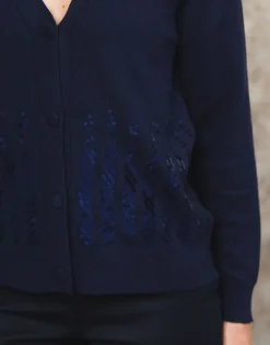 Christine Laure Gilets|Maille*Gilet loose bleu marine