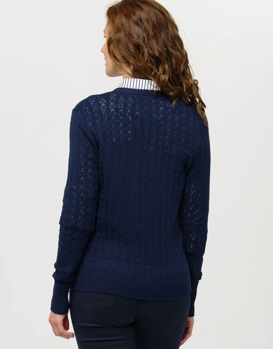 Christine Laure Gilets|Maille*Gilet maille marine col V