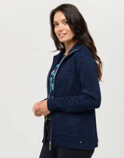 Christine Laure Gilets|Maille*Gilet maille marine irisé