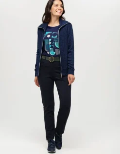 Christine Laure Gilets|Maille*Gilet maille marine irisé