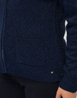 Christine Laure Gilets|Maille*Gilet maille marine irisé