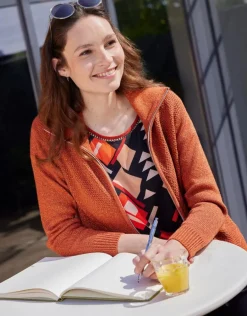 Christine Laure Gilets|Maille*Gilet maille orange irisé