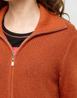 Christine Laure Gilets|Maille*Gilet maille orange irisé