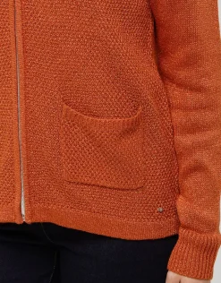 Christine Laure Gilets|Maille*Gilet maille orange irisé