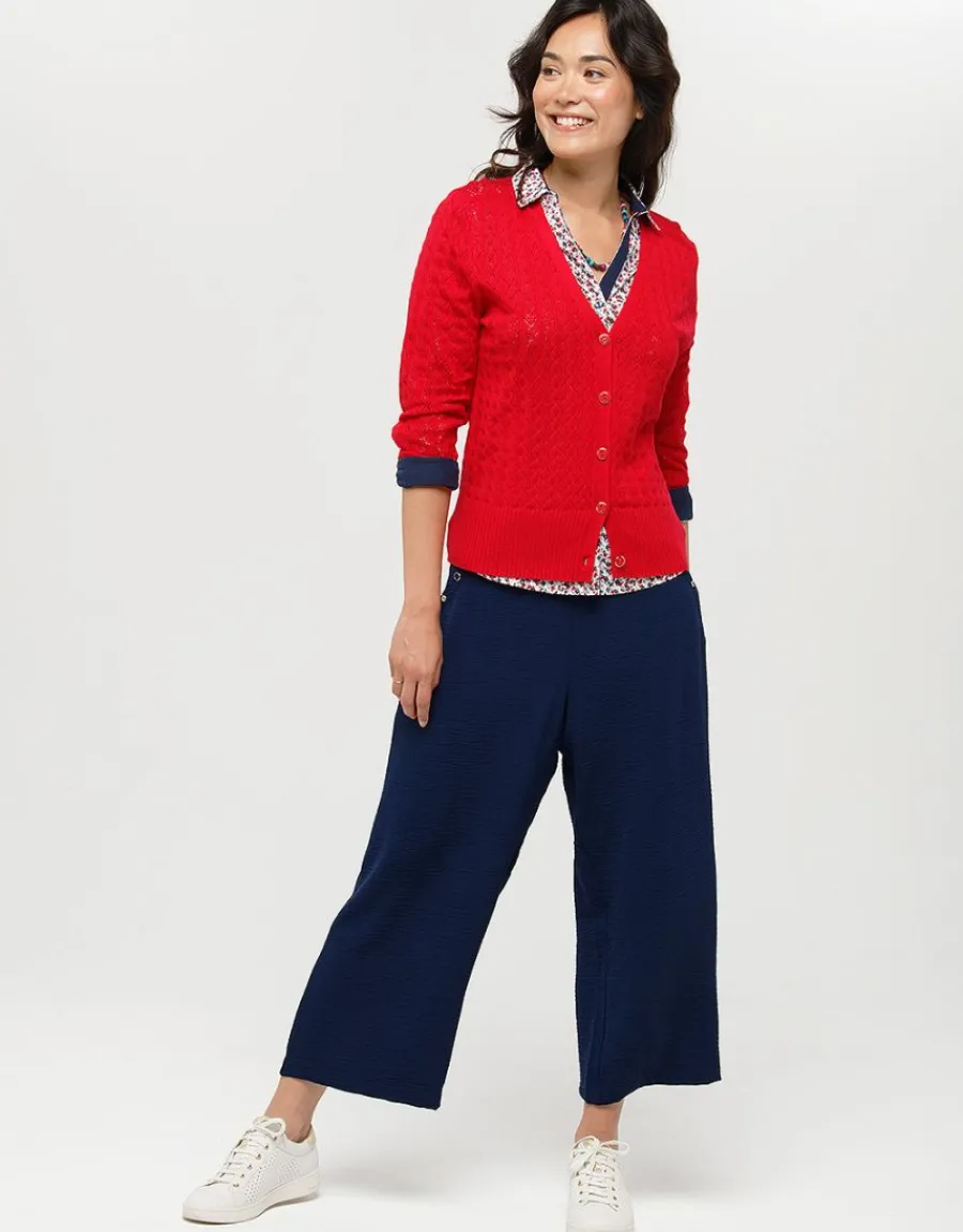 Christine Laure Gilets|Maille*Gilet maille rouge col v