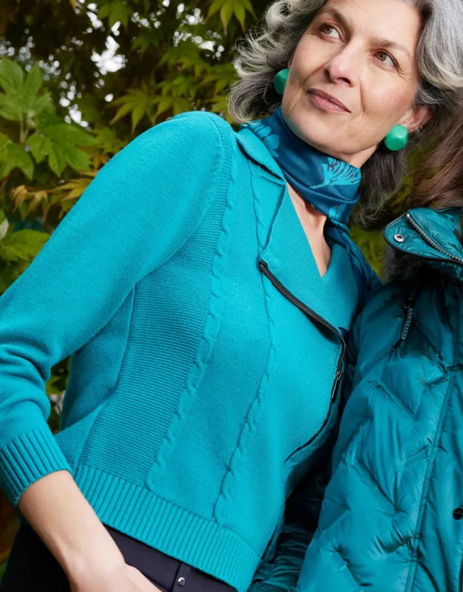 Christine Laure Gilets|Maille*Gilet maille turquoise