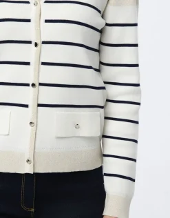 Christine Laure Gilets|Maille*Gilet marinière col V