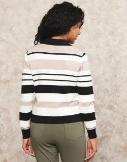 Christine Laure Gilets|Maille*Gilet marinière doré