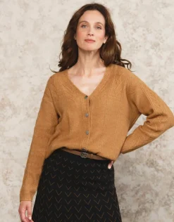 Christine Laure Gilets|Maille*Gilet mélange laine beige