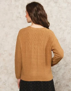 Christine Laure Gilets|Maille*Gilet mélange laine beige