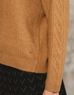 Christine Laure Gilets|Maille*Gilet mélange laine beige