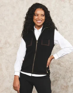 Christine Laure Gilets|Maille*Gilet sans manches noir